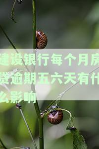 建设银行每个月房贷逾期五六天有什么影响没，建设银行房贷逾期几天有影响吗？每月逾期五六天会有怎样的后果？