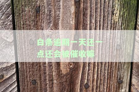 白条逾期一天还一点还会被催收嘛怎么办，如何应对白条逾期一天还一点的情况，避免被催收？