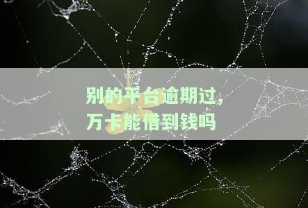 别的平台逾期过,万卡能借到钱吗