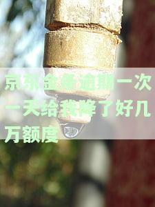 京东金条逾期一次，一天降几万额度？怎么办？