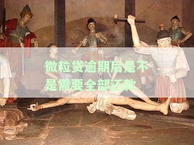 微粒贷逾期会被要求全额还款吗，解答疑惑：微粒贷逾期是否会被要求全额还款？