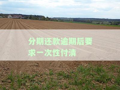分期还款逾期后要求一次性付清：全面解析分期账单逾期处理方式