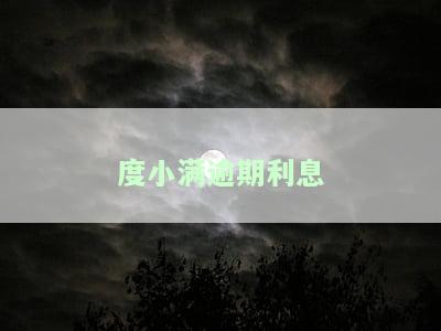 度小满逾期利息-度小满逾期利息违约金怎么算的