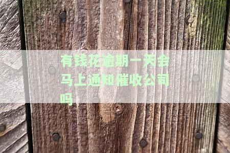 有钱花逾期一天会马上通知催收公司吗-有钱花逾期1天就各种催收