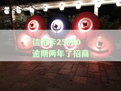 信用卡25000逾期两年了招商能办吗，信用卡逾期两年，还能在招商银行申请办理吗？