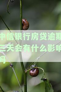 中信银行房贷逾期三天会有什么影响吗，中信银行房贷逾期三天的影响是什么？