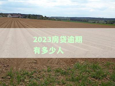 2023房贷逾期有多少人还，探究2023年房贷逾期情况：有多少人未偿还贷款？