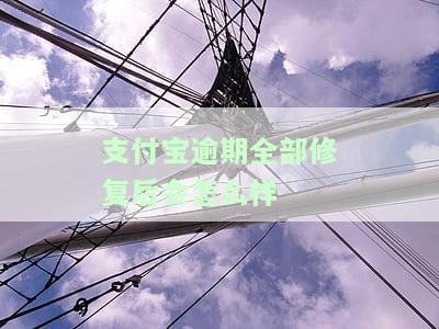 支付宝逾期全部修复后会怎么样-支付宝逾期全部修复后会怎么样吗