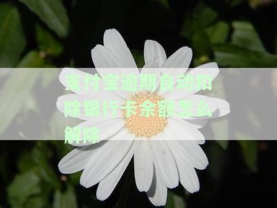 支付宝逾期自动扣除银行卡余额怎么解除-支付宝逾期自动扣除银行卡余额怎么解除限制