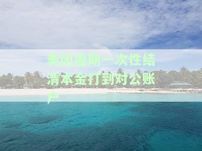 美团逾期一次性结清本金打到对公账户上：如何操作？
