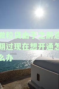 微粒贷由于之前逾期过现在想开通怎么办呢，如何解决因逾期导致的微粒贷开通问题？