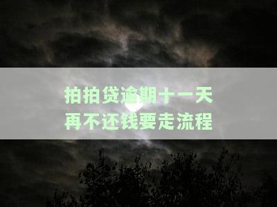 拍拍贷逾期十一天再不还钱要走流程