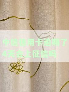 中信信用卡逾期了4天会上征信吗怎么办，中信信用卡逾期4天是否会影响征信？解决方案在此！