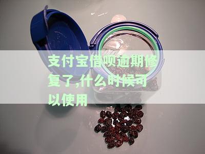 支付宝借呗逾期修复了,什么时候可以使用