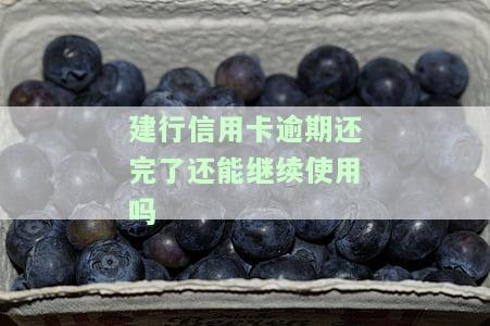 建行信用卡逾期还完了还能继续使用吗