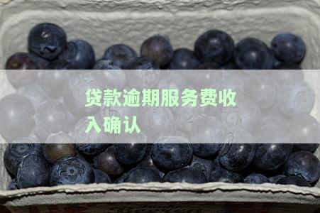 贷款逾期服务费收入确认流程及图解