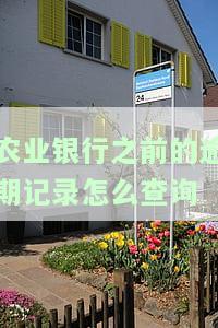 如何查询农业银行之前的逾期记录？