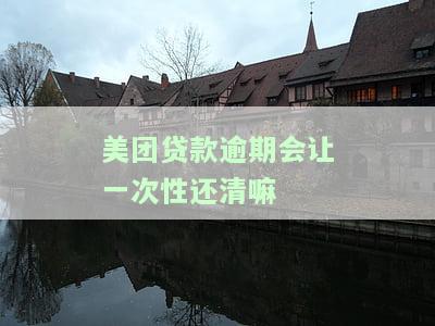 美团借钱逾期了,后面必须一次性还完吗，美团借钱逾期后，是否必须一次性还清？