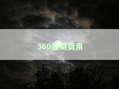 360逾期费用-360逾期费用是多少