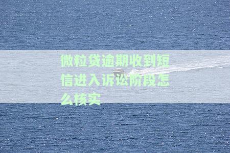 微粒贷逾期收到短信进入诉讼阶怎么核实-微粒贷逾期收到短信进入诉讼阶怎么核实信息