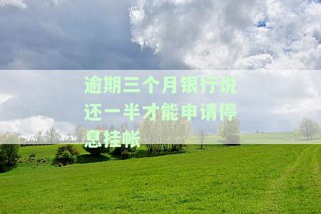 逾期三个月银行说还一半才能申请停息挂帐？真的吗？