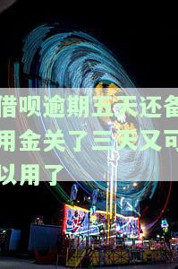 借呗逾期五天还备用金关了三天又可以用了