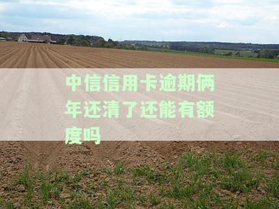 中信信用卡逾期俩年还清了还能有额度吗，中信信用卡逾期两年，已还清欠款，能否恢复额度？
