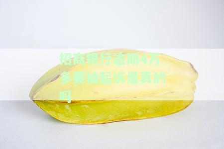 招商银行逾期4万多是否会被起诉？真相是什么？