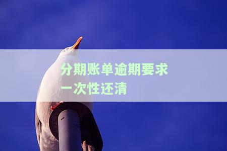 分期账单逾期要求一次性还清-分期账单逾期要求一次性还清怎么办