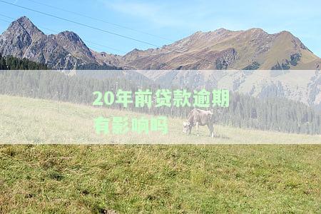 20年前贷款逾期有影响吗知乎，20年前的贷款逾期是否会影响现在的信用记录？——知乎用户分享经验与建议