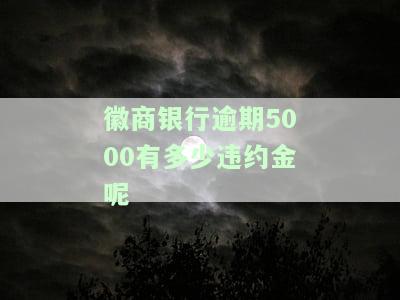 徽商银行逾期5000有多少违约金呢怎么查，查询徽商银行逾期5000元的违约金，应该如何操作？