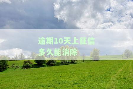 我才逾期10几天就上征信了，如何消除记录？