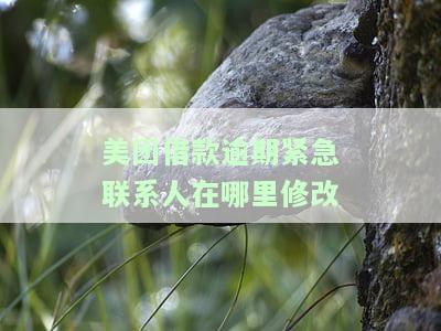 美团借款逾期紧急联系人在哪里修改信息，如何在美团借款中修改逾期紧急联系人信息？