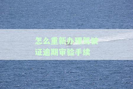 怎么重新办理驾驶证逾期审验手续呢，如何解决驾驶证逾期审验问题？