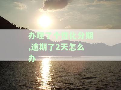 办理了个性化分期,逾期了2天怎么办理？还款逾期处理攻略