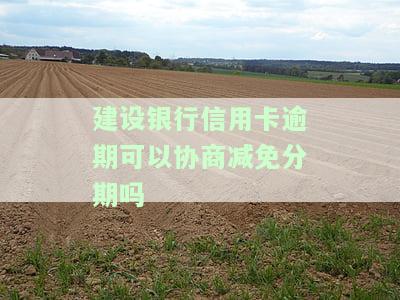 建设银行信用卡逾期可以协商减免分期吗是真的吗，咨询建设银行：信用卡逾期能否协商减免分期还款？