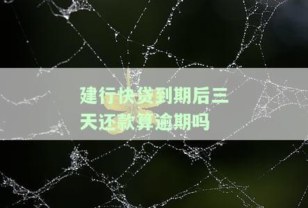 建行快贷到期后三天还款算逾期吗-建行快贷到期后三天还款算逾期吗怎么办