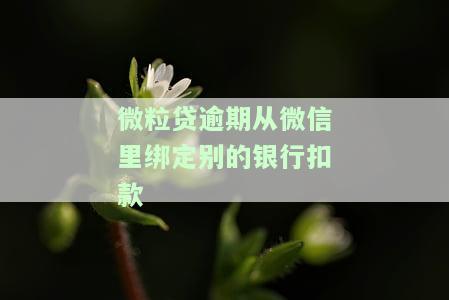 微粒贷逾期从微信绑定其他银行卡会有影响吗？