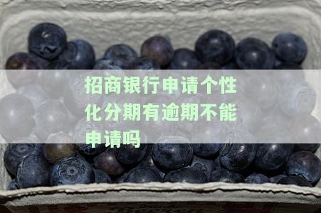 招商银行申请个性化分期有逾期不能申请吗