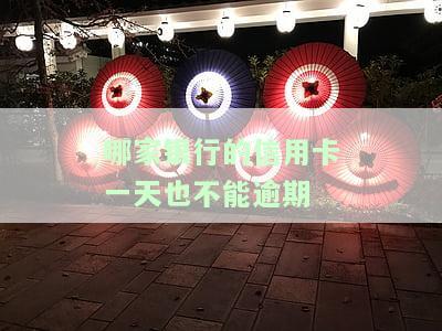 哪家银行的信用卡一天也不能逾期了，重视信用记录，确保每张信用卡都按时还款