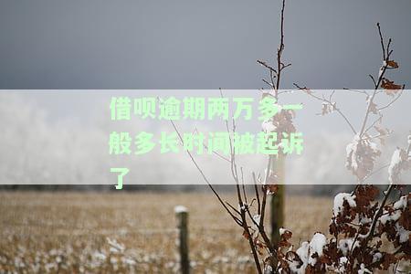 借呗逾期2万会不会起诉，借呗逾期两万元，真的会被起诉吗？