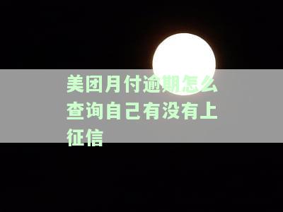 美团月付逾期怎么查询自己有没有上征信