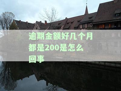 逾期金额好几个月都是200怎么回事？如何处理？