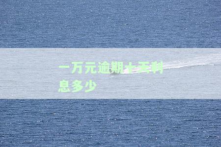 逾期一万元利息是多少，如何计算逾期一万元的利息？