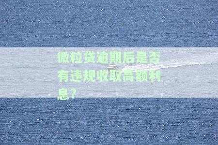 微粒贷逾期后是否违规收取高额利息？了解相关风险与规定