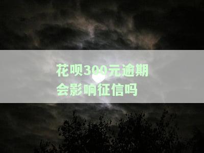花呗300元逾期会影响征信吗，【热点】花呗逾期300元是否会记录在个人征信中？