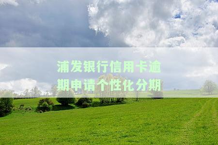 浦发没逾期前办理个性化分期成功没有信息，浦发银行：在未逾期前提下成功办理个性化分期，无相关信息通知
