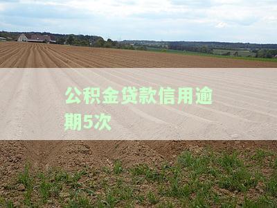 公积金贷款信用逾期5次会怎样，公积金贷款违约：信用逾期五次的后果是什么？