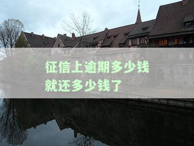 征信上逾期多少钱就还多少钱了呢，如何确定逾期金额并进行还款？——征信上的逾期金额解析