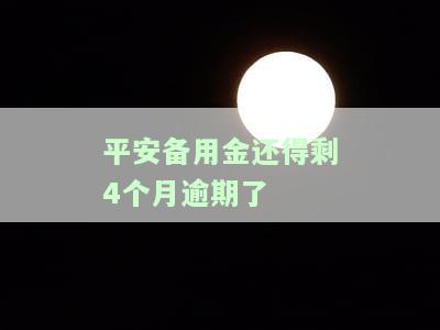 平安备用金还得剩4个月逾期了